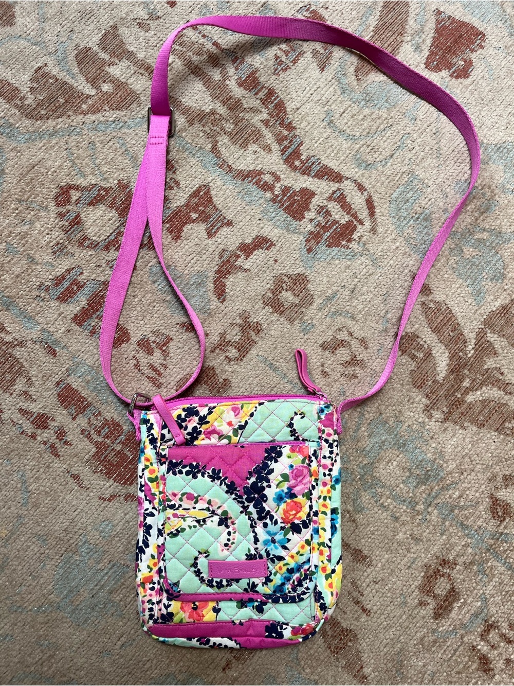 Vera Bradley Floral Crossbody Bag - Pink & Mint